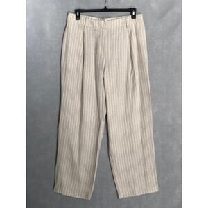 Lucyparis Leland Pinstripe Pants Women's 1X Wide-Leg Fit & Flare Cream NEW